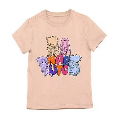 Bioworld Little & Big Kid Girls Crew Neck Short Sleeve Regular Fit Naruto Graphic T-shirt In Orange