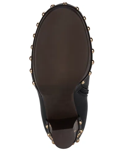 Jeffrey Campbell Women's Kamari Wooden Platform Knee-high Dress Boots In Black