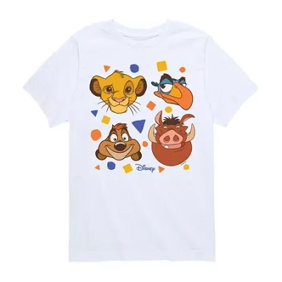 Disney Collection Little & Big Kid Boys Crew Neck Short Sleeve The Lion King Graphic T-shirt In White