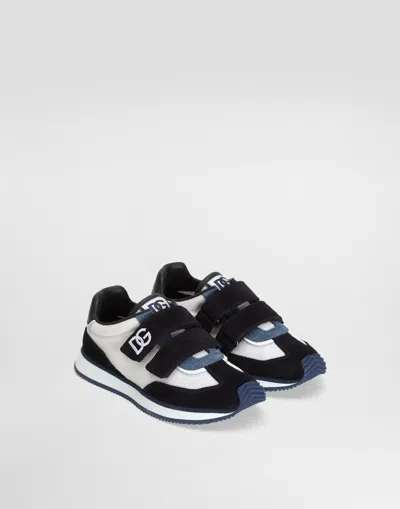 Dolce & Gabbana Mesh And Suede Sneakers In Multi