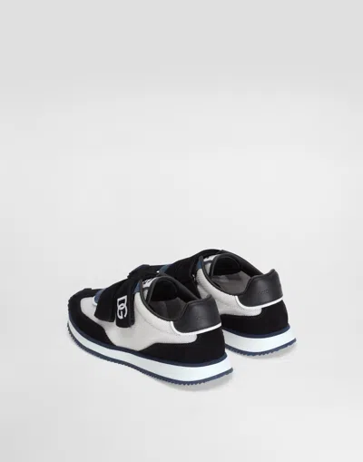 Dolce & Gabbana Mesh And Suede Sneakers In Multi
