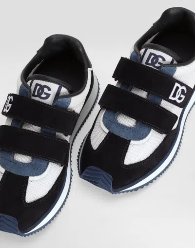 Dolce & Gabbana Mesh And Suede Sneakers In Multi