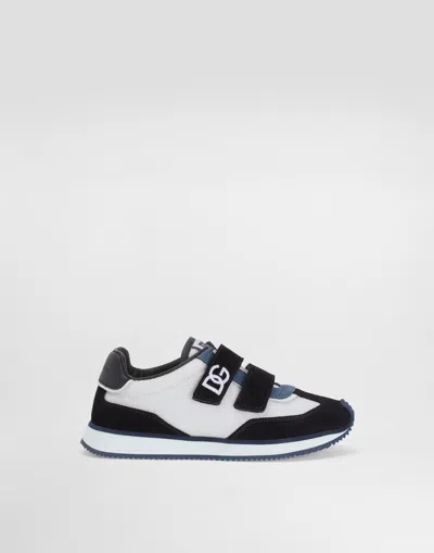 Dolce & Gabbana Mesh And Suede Sneakers In Multi