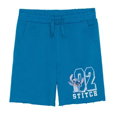 Disney Collection Little & Big Kid Boys Lilo & Stitch Pull-on Short In Blue