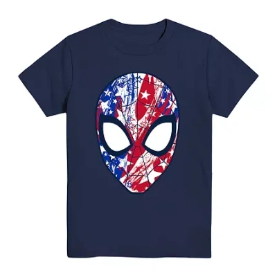 Mad Engine Little & Big Kid Boys Crew Neck Short Sleeve Spiderman Graphic T-shirt In Blue
