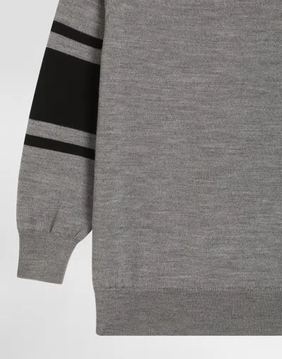 Dolce & Gabbana Smooth Wool Sweater In Gray