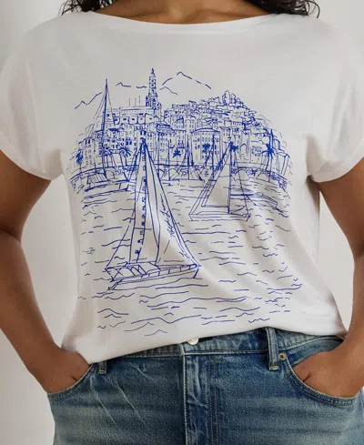 Ralph Lauren Plus Size Graphic Short-sleeve T-shirt In White