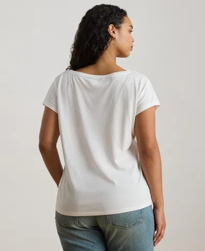 Ralph Lauren Plus Size Graphic Short-sleeve T-shirt In White