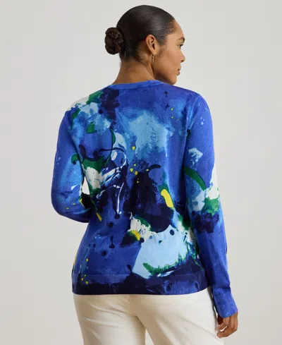 Ralph Lauren Plus Size Abstract-motif Long-sleeve Sweater In Multi