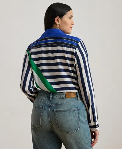 Ralph Lauren Plus Size Striped Long-sleeve Shirt