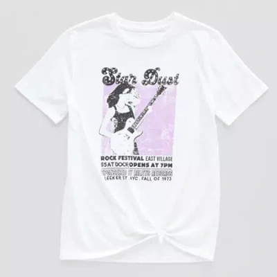 Thereabouts Oversize Little & Big Kid Girls Round Neck Short Sleeve Oversized Graphic T-shirt In White