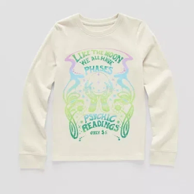 Thereabouts Little & Big Kid Girls Round Neck Long Sleeve Regular Fit Graphic T-shirt In Brown