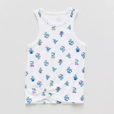 Thereabouts Little & Big Kid Girls Scoop Neck Sleeveless Tank Top In White