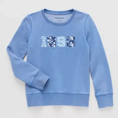 Thereabouts Little & Big Kid Girls Round Neck Fleece Long Sleeve Sweatshirt In Blue