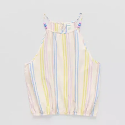 Thereabouts Little & Big Kid Girls Square Neck Sleeveless Tank Top In White