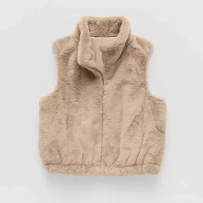 Thereabouts Little & Big Kid Girls Mock Neck Sleeveless Vest In Brown