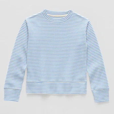 Thereabouts Little & Big Kid Girls Crew Neck Long Sleeve Sweatshirt In Blue