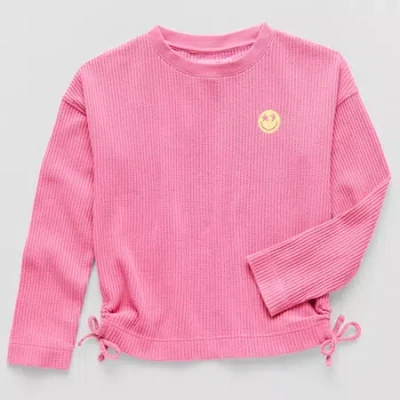 Thereabouts Little & Big Kid Girls Crew Neck Long Sleeve Sweatshirt In Pink