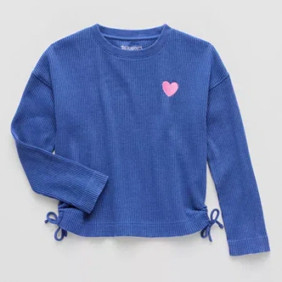 Thereabouts Little & Big Kid Girls Crew Neck Long Sleeve Sweatshirt In Blue
