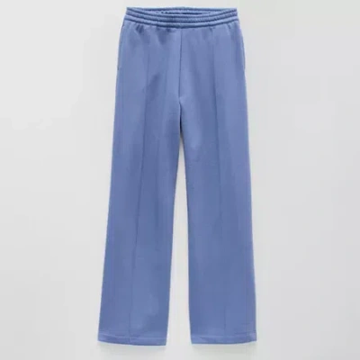 Thereabouts Pintuck Little & Big Kid Girls Wide Leg Regular Fit Fleece Pull-on Pant In Blue