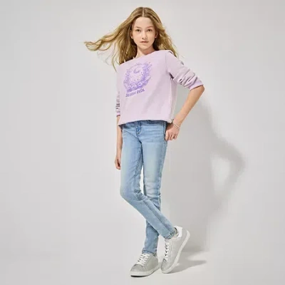 Thereabouts Superflex Little & Big Kid Girls Adjustable Waist Stretch Fabric Skinny Fit Denim Jean In Blue