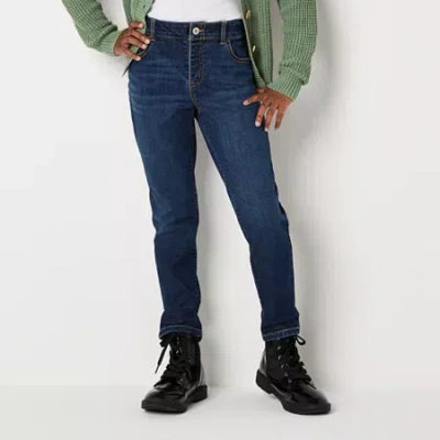 Thereabouts Little & Big Kid Girls Adaptive Adjustable Waist Stretch Fabric Straight Leg Jean In Blue