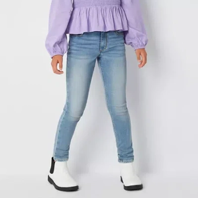 Thereabouts Superflex Little & Big Kid Girls Adjustable Waist Stretch Fabric Skinny Fit Denim Jean In Blue