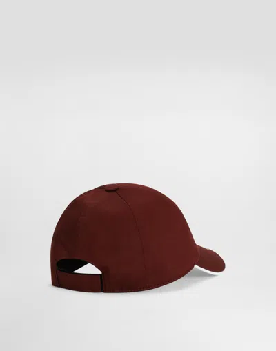 Dolce & Gabbana Drill Baseball Hat With Embroidery In Brown