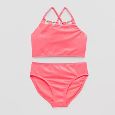 Thereabouts Shimmer And Ribbed Little & Big Kid Girls 2-pc. Tankini Set In Orange