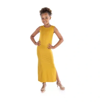 24sevenkid Big Kid Girls Sleeveless Maxi Dress In Yellow
