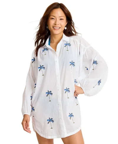 Tommy Bahama Women's Palm Button Front Shirt In White