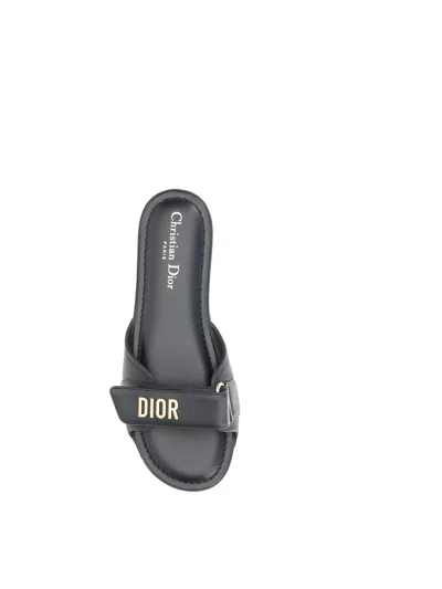 Dior Women Act Slide Shoes In Black