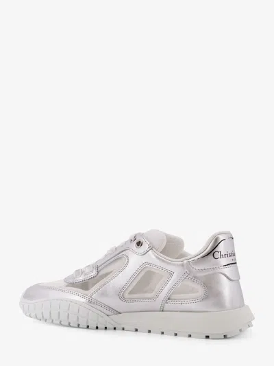 Dior Women Laminated Leather  Tech Sneakers In White