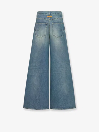 Dior Women Stone-washed Jeans With  Oblique Motif Inside In Blue