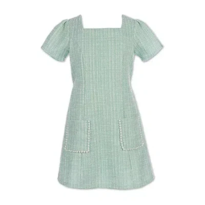 Speechless Little Girls Short Sleeve A-line Dress In Blue