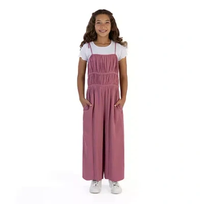 Speechless Big Kid Girls Scoop Neck Short Sleeve 2-pc. Jumpsuit In Pink