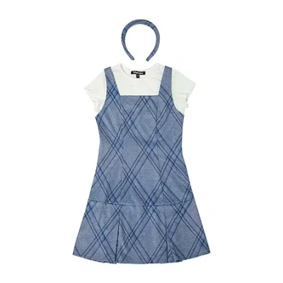 Trixxi Girl Big Kid Girls Belted Long Sleeve Jumper In Blue