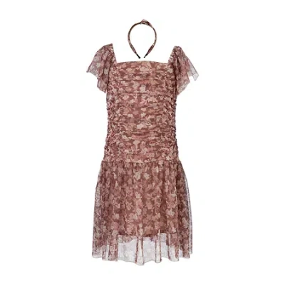 Speechless Big Kid Girls Short Sleeve A-line Dress In Brown