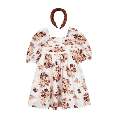 Rare Editions Big Kid Girls 3/4 Sleeve Puffed A-line Dress In Multi