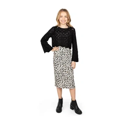 Speechless Big Kid Girls Leopard 2-pc. Dress Set In Brown