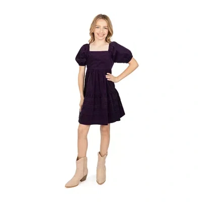 Speechless Big Kid Girls Short Sleeve A-line Dress In Multi