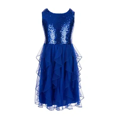 Speechless Little & Big Kid Girls Sleeveless A-line Dress In Blue