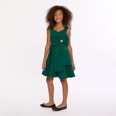 Bonnie Jean Big Kid Girls Sleeveless A-line Dress In Green