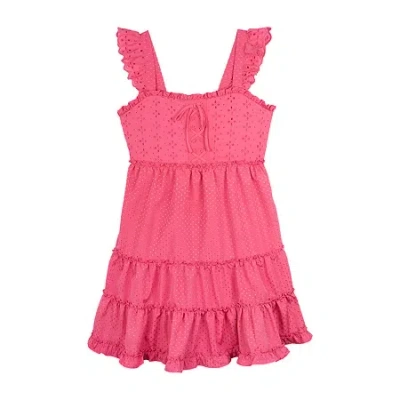 Rare Editions Big Kid Girls Short Sleeve Flutter Empire Waist Dress In Red