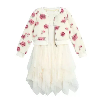 Knit Works Little Girls Floral 2-pc. Dress Set In White