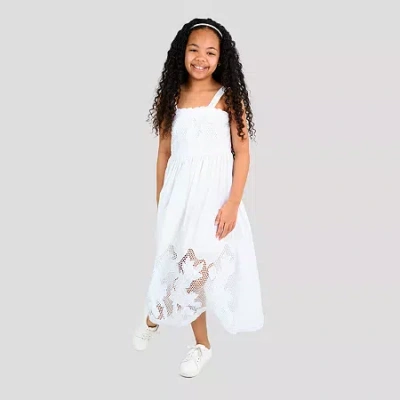 Rare Editions Big Kid Girls Sleeveless Eyelet Maxi Dress In White