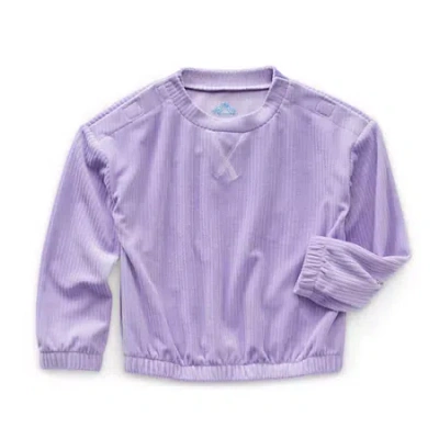 Thereabouts Little & Big Kid Girls Easy-on + Easy-off Round Neck Adaptive Long Sleeve Sweatshirt In Purple