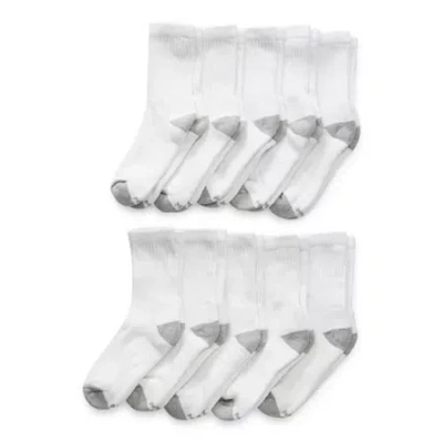 Xersion Little & Big Kid Boys 10 Pair Crew Socks In White