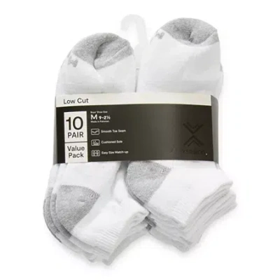 Xersion Little & Big Kid Boys Multi-pack 10 Pair Low Cut Socks In White