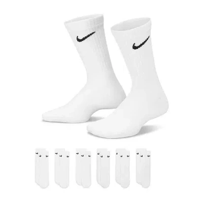 Nike Unisex 6 Pair Crew Socks In White